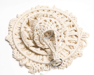 Abat-jour bohème artisanal lustre décoratif en macramé écologique pour la décoration de la maison d'Inde - Product Image 3