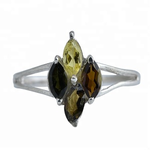 Genuine marquise Shape Tourmaline Gemstone <b>925</b> <b>Sterling</b> <b>Silver</b> <b>Ring</b> jewelry Prong Setting <b>Silver</b> Plated <b>Ring</b> for Women. - Product Image 1