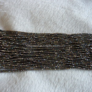 Perles de pierres précieuses en vrac à facettes naturelles 2mm & 3mm Roundel Black Spinel Stone Beads - Product Image 6