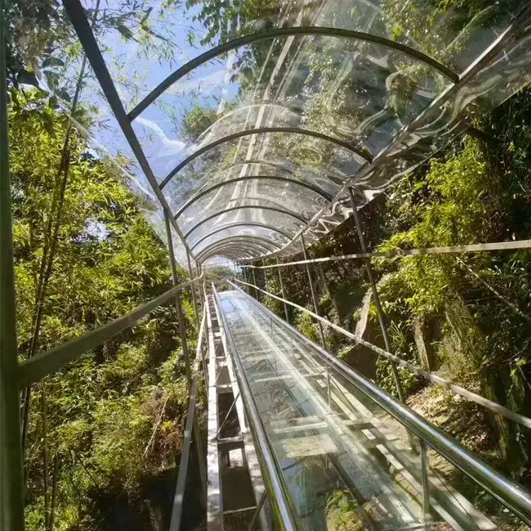 Divertente di vetro skyslides Epic di acqua di vetro scivolo per il parco di divertimenti