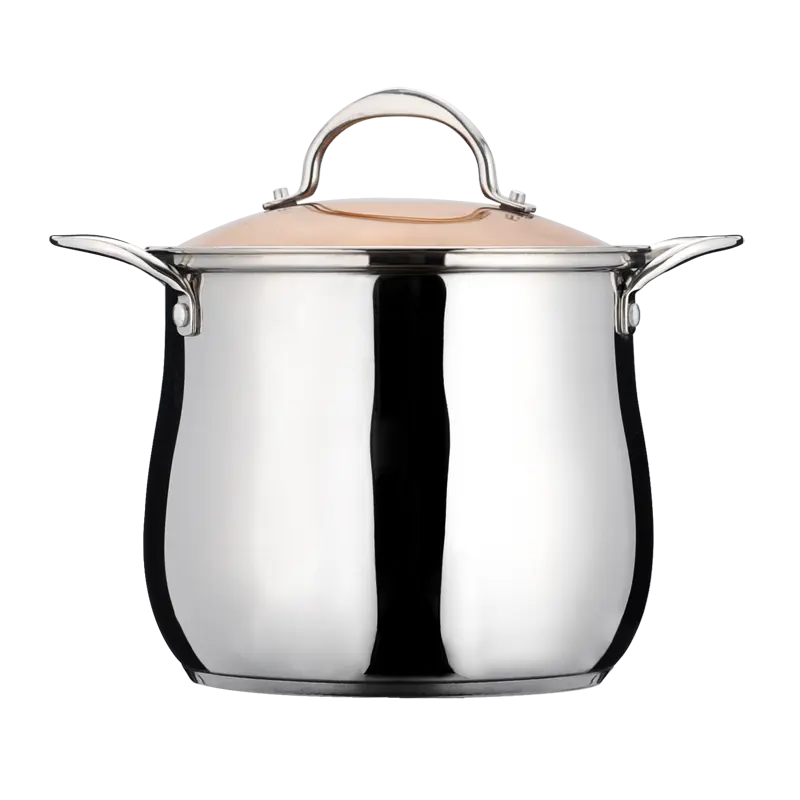 24cm large large commercial cooking pots stainless steel stock pots with glass lid