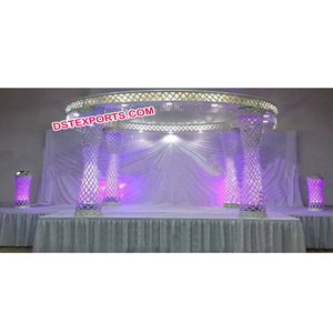 New <b>Wedding</b> Fiber Crystal Mandap Set <b>Wedding</b> Crystal Mandap Latest Diamond Cut Mandap - Product Image 1