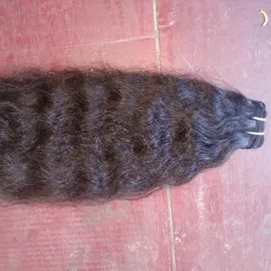 Pelo humano natural indio rizado, colección del templo indio del Sur, pelo humano sin procesar, tejido del mejor cabello