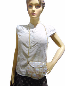 White mop Handmade <strong>clutch</strong> <strong>bag</strong> Metal purse wallet <strong>bag</strong> <strong>bridal</strong> <strong>bags</strong> - Product Image 5