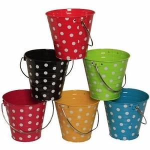 SEAU DE FER DÉCORATIF DE NOËL avec POIGNÉE SEAU DE FLEURS EN ÉTAIN ENDUIT DE POUDRE pour LA MAISON ET LE JARDIN - Product Image 5