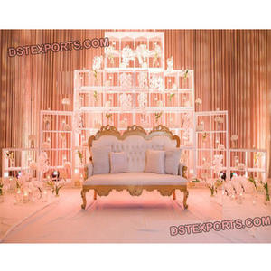 Telón de fondo de escenario de boda, última moda, telón de fondo de fibra para boda, estilo real, escenarios de matrimonio, vela, pared trasera - Product Image 1