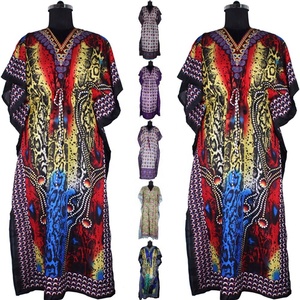 พิมพ์ Kaftan ยาวสำหรับผู้หญิงคอวี - Product Image 2