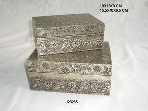 Gran Venta de patrón floral en relieve en caja de plata alemana hecha en MDF y organizador de joyero de plata alemana para mujeres y niñas - Product Image 4