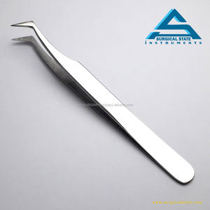 Pince à épiler d'extension de cils à revêtement en or et titane de micro précision - Product Image 3