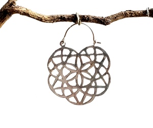 Pendientes de aro de tono plateado bohemio para mujer, accesorio de aro de prueba de joyería de estilo Indio Gitano - Product Image 2