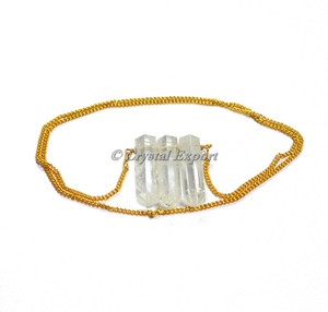 Collar de piedras preciosas dorado, lápiz de cuarzo, cristal, más vendido, 2019 - Product Image 1