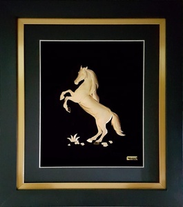 Cavallo in Piedi in Foglia d'Oro 24k, Arte in Oro 24k, Souvenir <span class=keywords><strong>Regalo</strong></span> - Product Image 1
