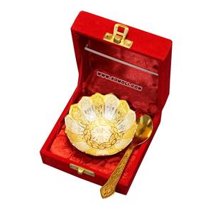 Silver Plated Brass Bowl Set in <b>Gift</b> Box As Wholesale Indian Wedding Favors Diwali <b>Gifts</b> - Product Image 5
