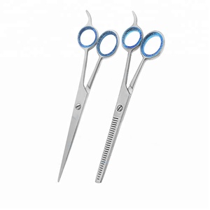 ชุดกรรไกรตัดผมแหวนสีดำ5.5มืออาชีพ \" กรรไกรตัดผมแบบปรับได้ตะขอสแตนเลสสำหรับร้านเสริมสวย - Product Image 1