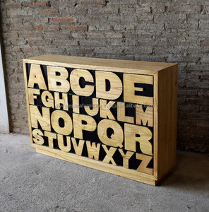 <b>VINTAGE</b> ALPHABET <b>CHEST</b> of <b>DRAWERS</b> WOODEN FURNITURE - Product Image 3