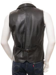 Gilet en cuir réversible classique personnalisé pour hommes Gilet d'été en tissu respirant avec bouton et décoration en fourrure pour la chasse - Product Image 2