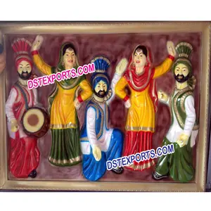 Rangla Punjab Muur Fotolijst Dansen Punjabi Standbeelden Muur Frame Punjabi Cultuur Thema Decoratie