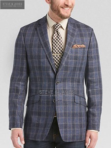 Costume homme Steve James OEM de haute qualité en polyester/coton, double boutonnage, col cranté, coupe ajustée, grande taille, imperméable et infroissable - Product Image 4