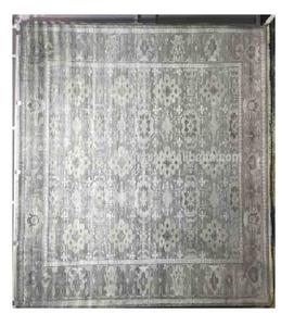 Alfombras de lana bordadas hechas a mano indias de lujo personalizadas, alfombras de diseño de flores con mechones a mano, juegos de alfombras de oficina y cocina listas para enviar - Product Image 1