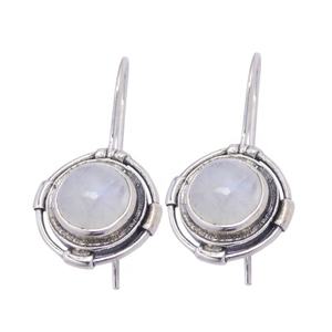 Pendientes de piedras preciosas de piedra lunar arcoíris Natural, pendientes de joyería de plata de ley 925 pura, venta al por mayor a granel - Product Image 1