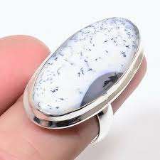 Bague en agate dendritique ovale ronde poire carrée fantaisie rectangle mélange forme pierre précieuse naturelle cabochon en argent sterling 925 - Product Image 5