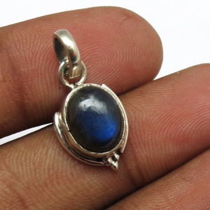 Adorable pendentifs en argent Sterling 925 bleu Labradorite, bijoux en argent Sterling, bijoux en argent frais - Product Image 2