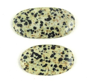 แจสเปอร์ดัลเมเชียนธรรมชาติ2ชิ้นอัญมณีหลวมทรงรีรูปร่างเรียบขายส่ง - Product Image 4