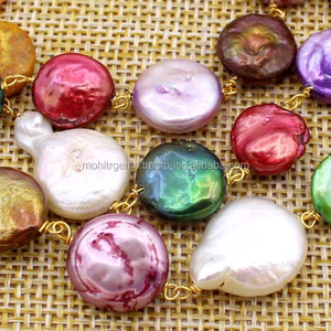 Collar de declaración sin níquel hecho a mano hermoso largo de 36 pulgadas con cuentas de perlas de agua dulce en forma de moneda multicolor para mujer - Product Image 2
