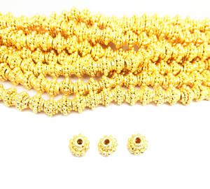 Perles fantaisie plaquées or, 8mm, accessoires pour recherche de bijoux - Product Image 1