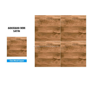 Baldosas de cerámica digital de tamaño estándar y color marrón textura de madera 600x600mm - Product Image 1