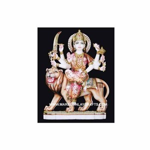 Estatua de Mármol Pulido de la Diosa India Durga Maa - Decoración Duradera para el Hogar - Product Image 1