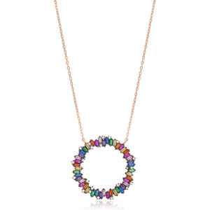 Mix Baguette Pierre Forme Ronde Charme Collier Bijoux En Gros 925 Argent Sterling - Product Image 1