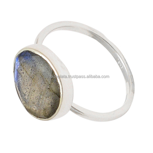 แหวนเงิน925อัญมณี CAB labradorite ทรงรีแหวนเงินแฟชั่นคลาสสิกแหวนชุบเงินสำหรับวันครบรอบแต่งงานสำหรับผู้หญิง - Product Image 3