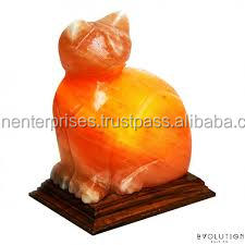 <b>Crystal</b> Rock Salt Fancy Stylish Cat Hand Carved Salt Lamp with Real Touch <b>Animal</b> Theme-Sian Enterprises - Product Image 4