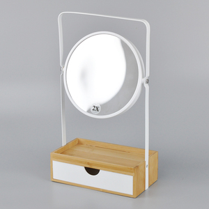 Large Round Eco-Friendly Plastic Lacquer Modern Jewelry Box with Movable <b>Cover</b> Mirror - Product Image 3