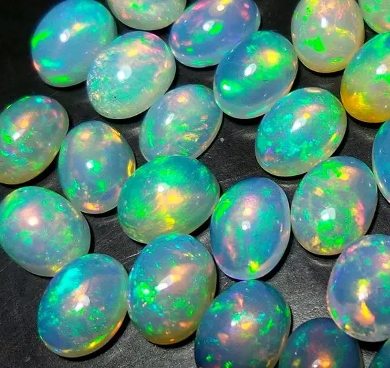 Hub Perak Grosir Opal Bentuk Oval Cabochon Semi Berharga Batu Terkalibrasi