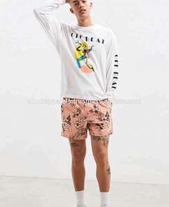 Pantalones cortos transpirables con estampado de sublimación de algodón informal para hombre, ropa de gimnasio con tira lateral de sudor en blanco personalizada, la mejor oferta - Product Image 4