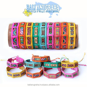 Adjustable Painted <b>Leather</b> Ethnic Fashion <b>Bracelet</b> with Customized Color Elegant Gift for Men and <b>Women</b> - Product Image 1