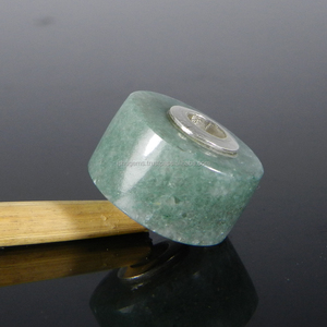 Ishu Gems - Cuentas Redondas Planas de Aventurina Verde Natural de Calidad AA, 14x8x3.5mm, 17.70 Quilates, Núcleo de Plata, para Fabricación de Joyería y Collares - Product Image 2