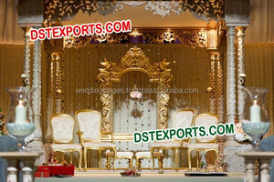 Pilar de madera para boda asiática, decoración de escenario, escenario tallado en madera, escenario de boda indio, conjunto de decoración, el mejor conjunto de escenario de matrimonio en el Reino Unido - Product Image 6