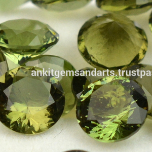 Natural round Shaped <b>Moldavite</b> Gemstones Green Color Loose Stones - Product Image 1
