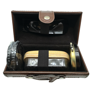 ลดกระหน่ำเคสหนัง PU คุณภาพสูงออกแบบโลโก้ได้ตามต้องการชุดขัดรองเท้าและขัดเงาสำหรับใช้ในบ้านโรงแรมกลางแจ้งเดินทางเพื่อเป็นของขวัญสำหรับทำความสะอาดรองเท้าบุรุษ - Product Image 1