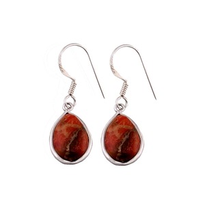 Handmade Silver Luxury Pear Cut Purple Jade Water Drop <b>Earrings</b> for Women Wedding & Party Gift - Product Image 1