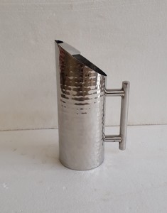 Carafe martelée en acier inoxydable, avec poignée, carafe - Product Image 1