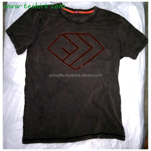 Usine directe unisexe Vintage-T-shirt lavé à l'acide dernière conception décharge imprimé Jersey fournisseur d'or indien formel prix bon marché - Product Image 4