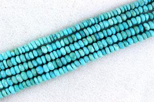 13 \ "Long 1 Brin AAA Grade Naturel Bleu Turquoise Gemme Rondelle Perles À Facettes pour Pierre De Naissance Bijoux En Gros - Product Image 4