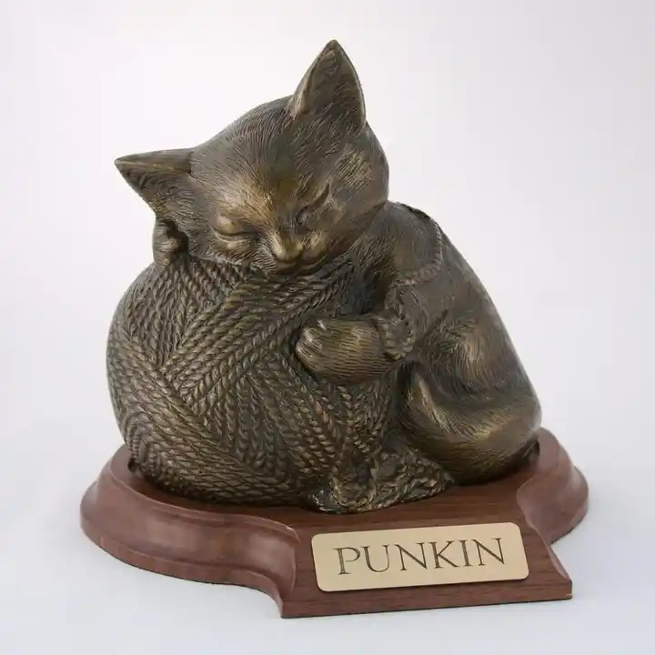 brass pet cremation urns with sleeping