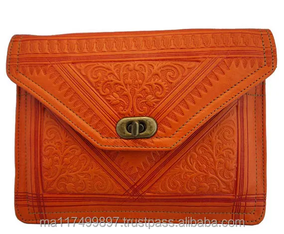 BEST QUALITY EMBOSSED Moroccan Purse Leather Wallet Wristle