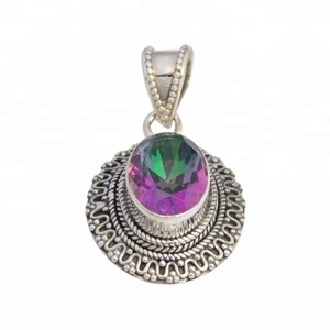 Venta caliente diseño clásico sólido 925 joyería de moda de plata esterlina colgante de cuarzo místico joyería fina colgantes y dijes - Product Image 1