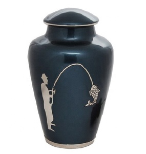 Urna Funeraria de Latón para Adultos, Acabado Mate Dorado con Apliques Metálicos, para Cenizas Humanas, Urna Americana para Cenizas Humanas, Hecha a Mano - Product Image 1